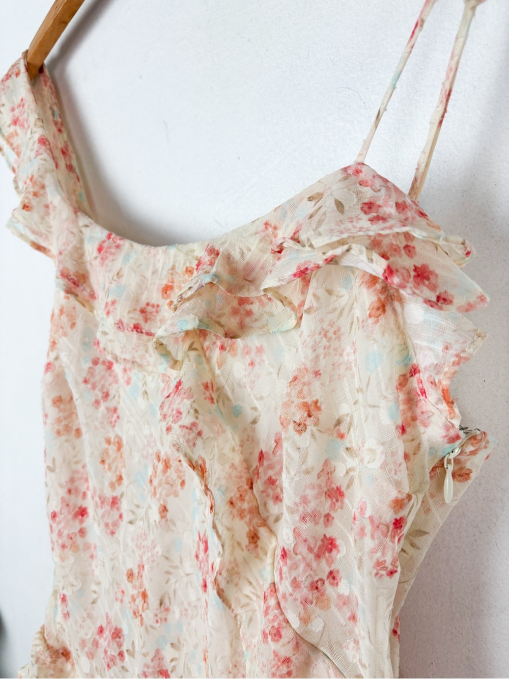 NWT Storia One Shoulder Floral Ruffle Formal Maxi Dress Sz M - Picture 8 of 10